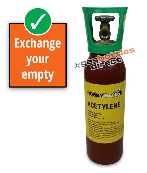 Hobbyweld Acetylene Original Gas Cylinder Refill