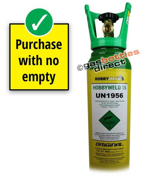 Hobbyweld 15 Welding Gas New Full Cylinder