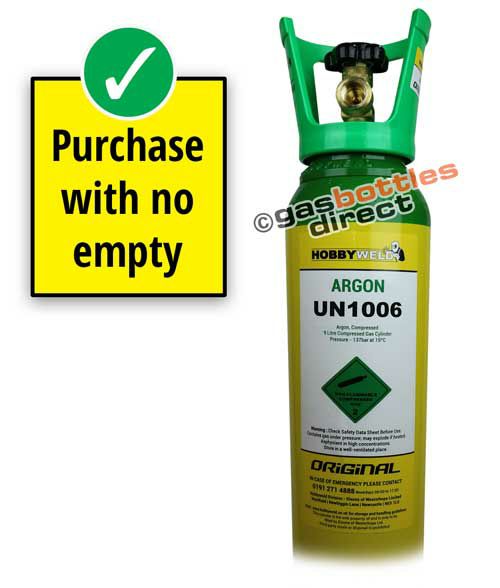 Hobbyweld Argon Original Welding Gas New Full Cylinder